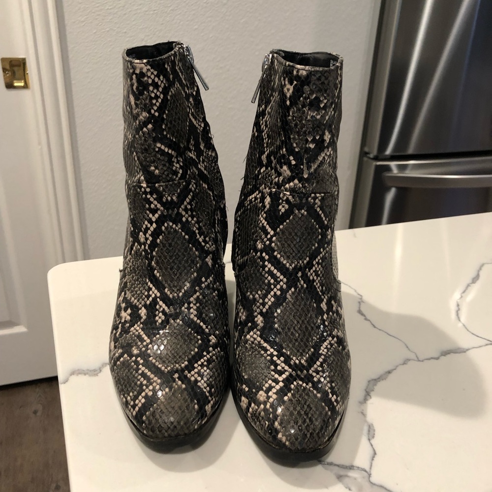 Steve Madden snake print ankle boots